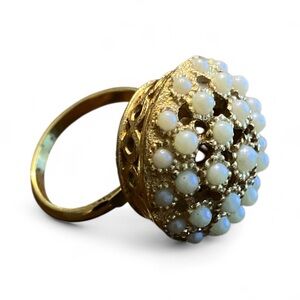 Pearl Basket Dome Ring Size 6.5